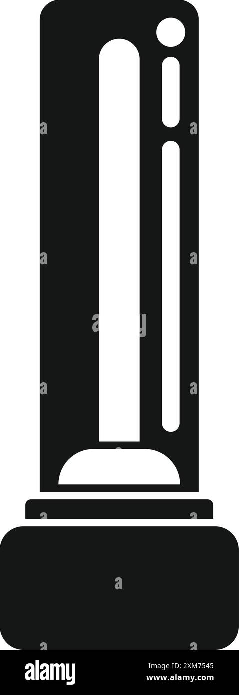 Icône de glyphe noir représentant une colonne architecturale, symbolisant la force, le soutien et l'élégance classique Illustration de Vecteur