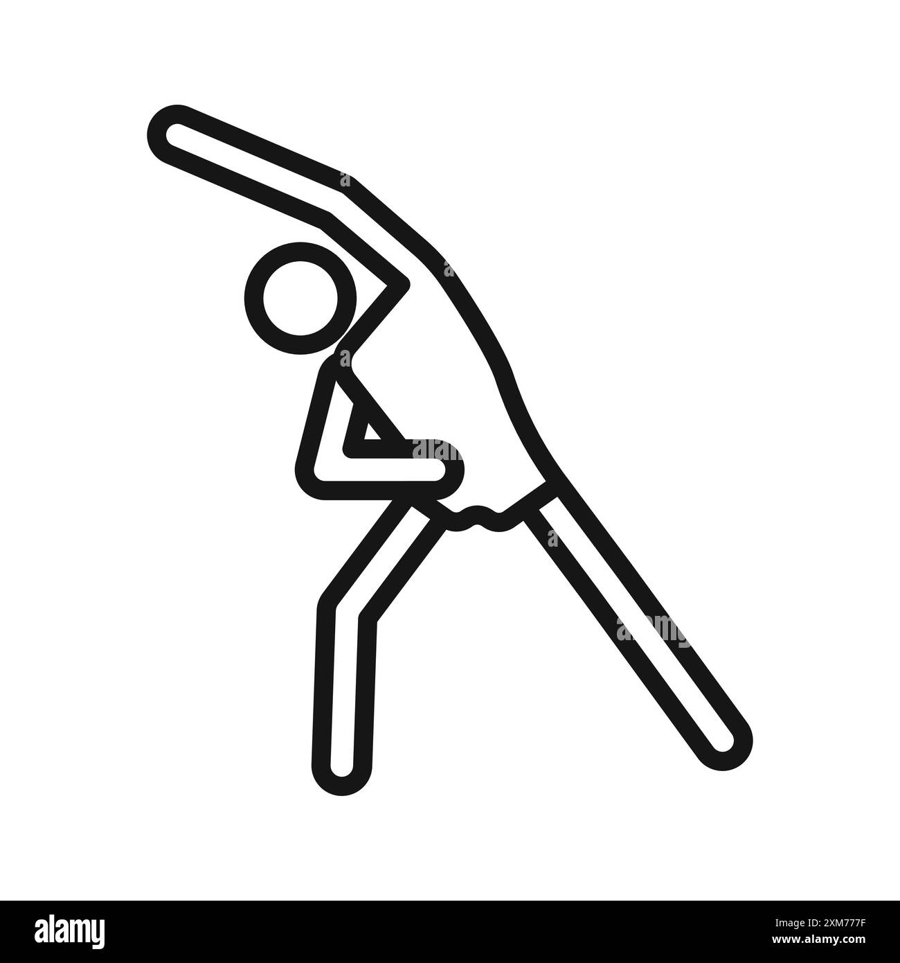 Icône d'exercice de forme physique vecteur d'art de ligne noire dans le signe de collection d'ensemble de contour noir et blanc Illustration de Vecteur