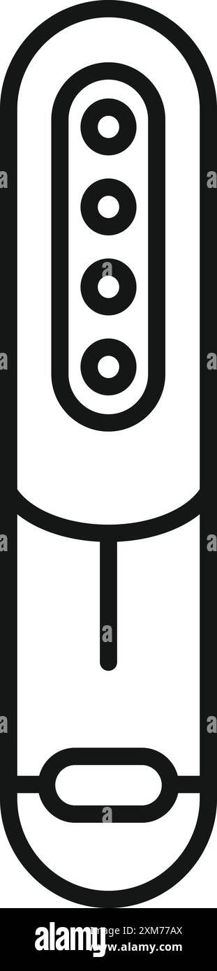 Thermomètre électronique affichant le contour de l'icône de température Illustration de Vecteur