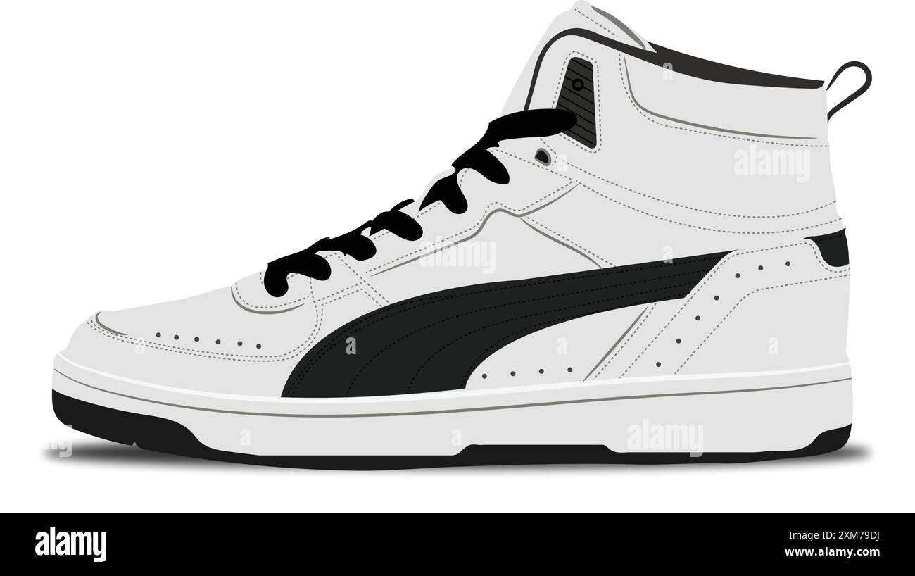 Vector illustration chaussures grises décontractées pour hommes, femmes et enfants. Illustration de Vecteur