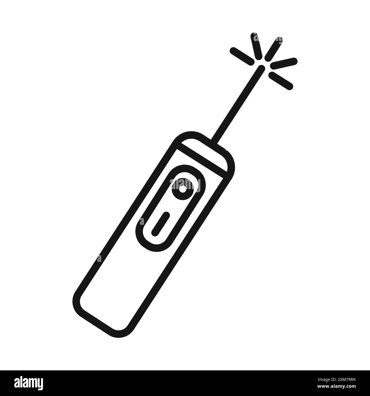 Icône laser vecteur d'art de ligne noire dans le signe de collection d'ensemble de contour noir et blanc Illustration de Vecteur