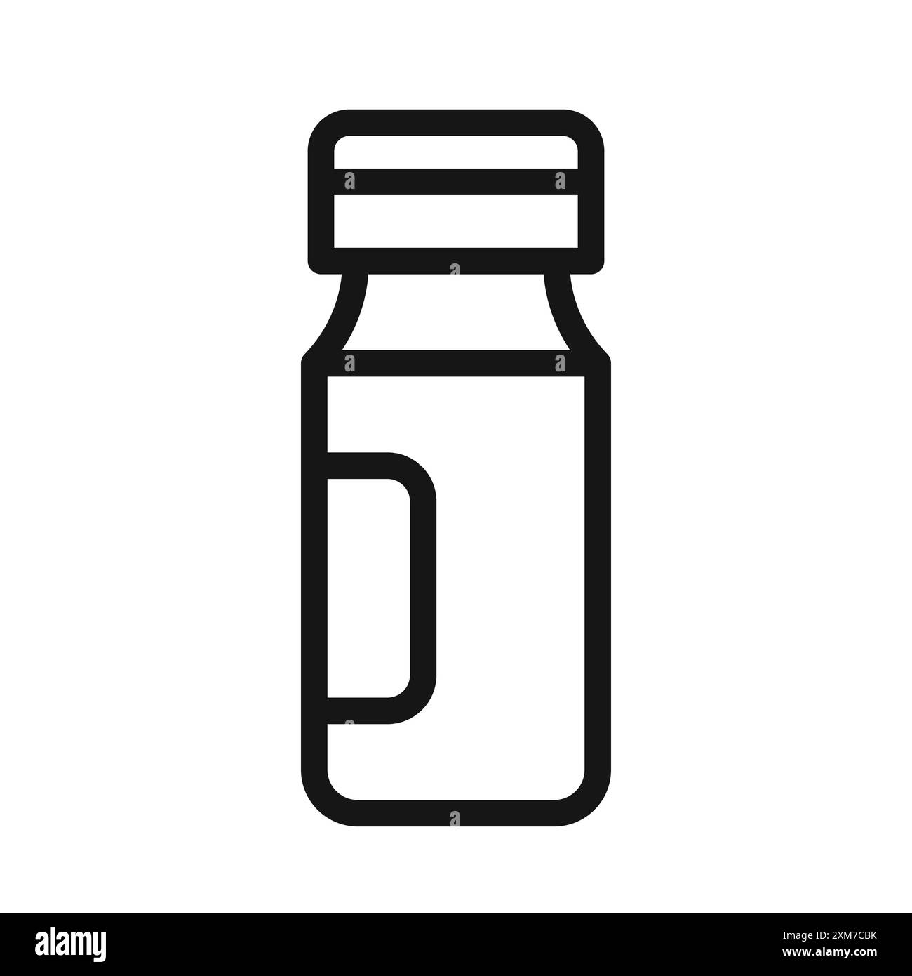 Icône médicale de fiole vecteur d'art de ligne noire dans le signe de collection d'ensemble de contour noir et blanc Illustration de Vecteur