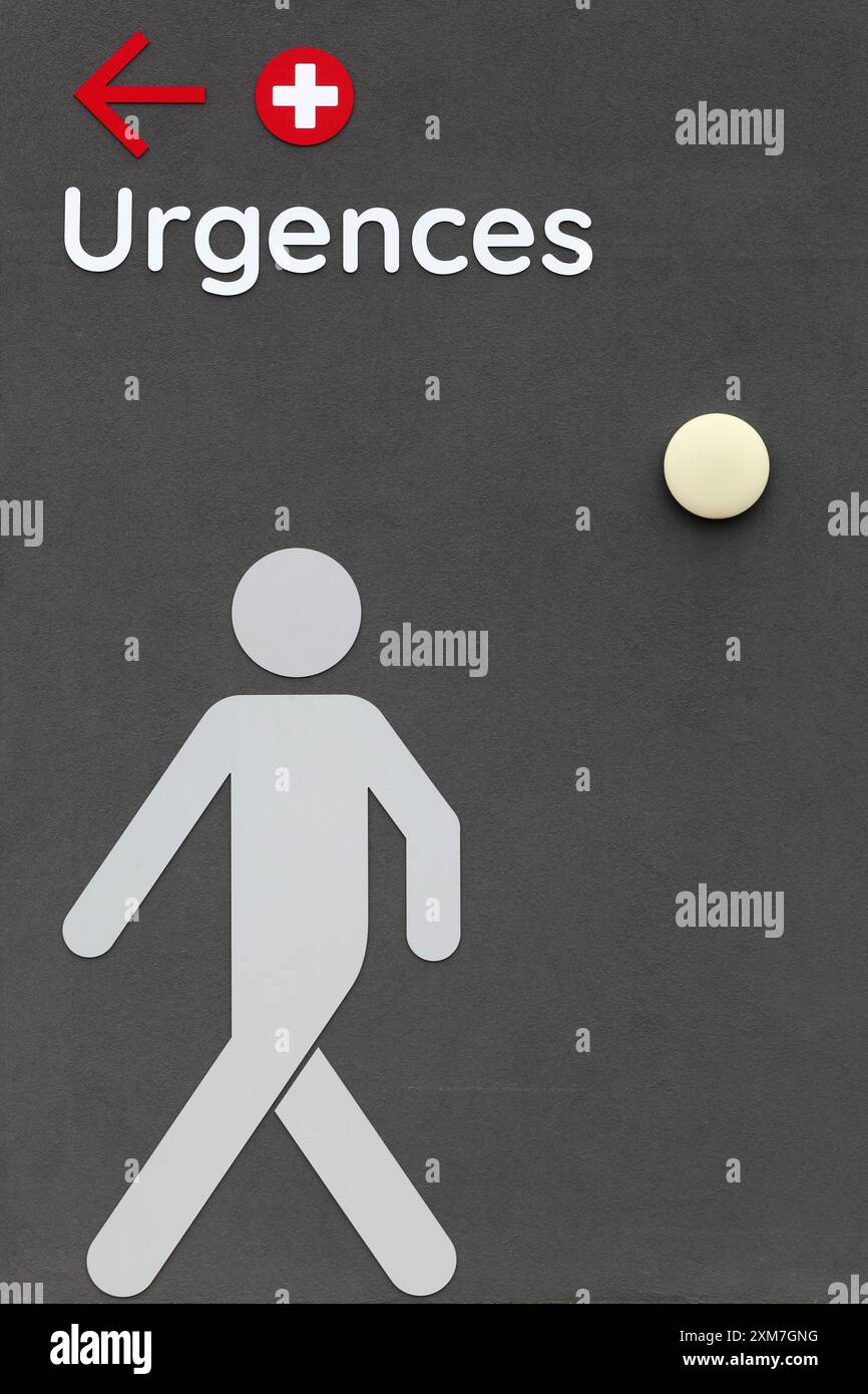 Urgence médicale en France appelée urgences en langue française Banque D'Images