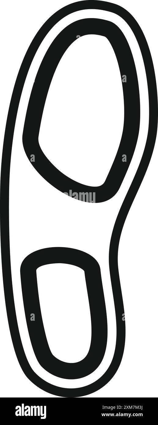 Icône de semelle orthopédique dans un style de contour montrant un accent sur le soutien du pied et le soulagement de la pression Illustration de Vecteur