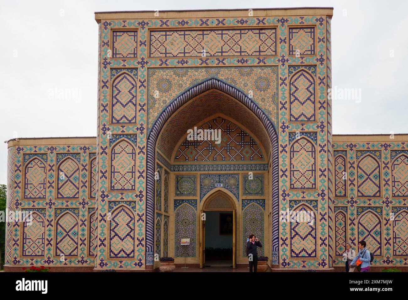 Façade ornée de l'Observatoire Ulugh Beg à Samarkand, Ouzbékistan Banque D'Images