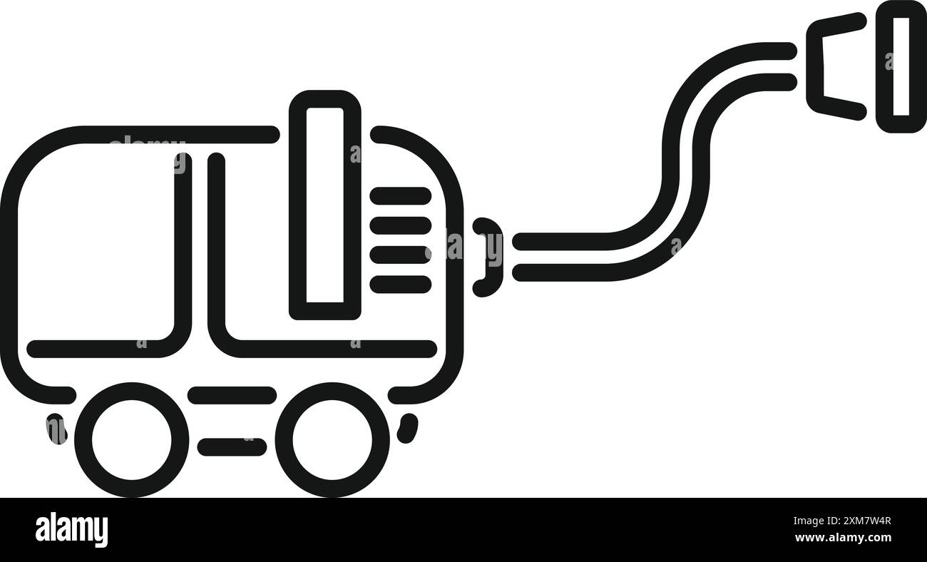 Dessin simple en noir et blanc d'un aspirateur industriel, parfait pour représenter le nettoyage et l'entretien Illustration de Vecteur