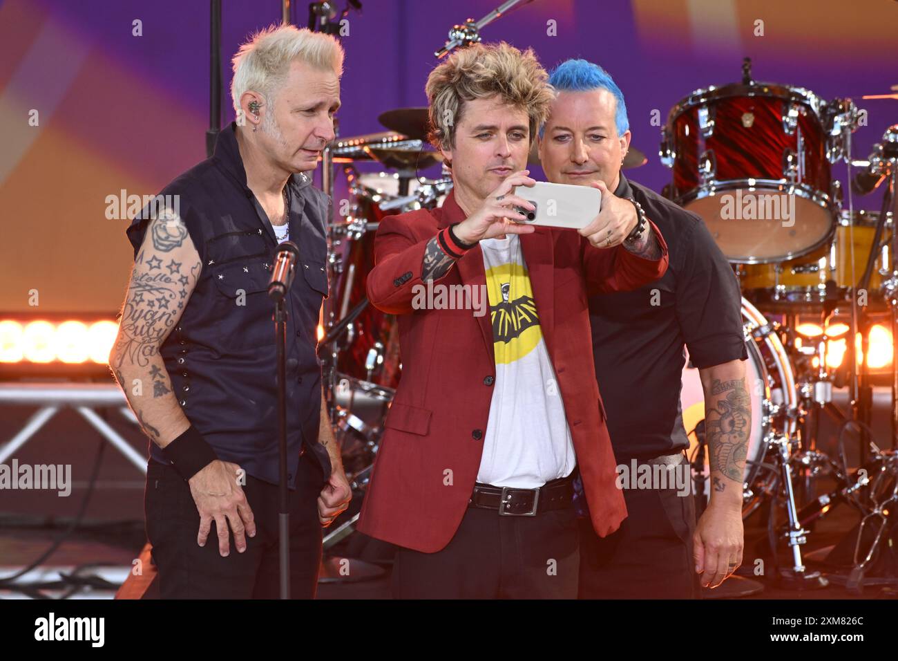 Green Day - Mike Dirnt, Billie Joe Armstrong et Tré Cool Banque D'Images