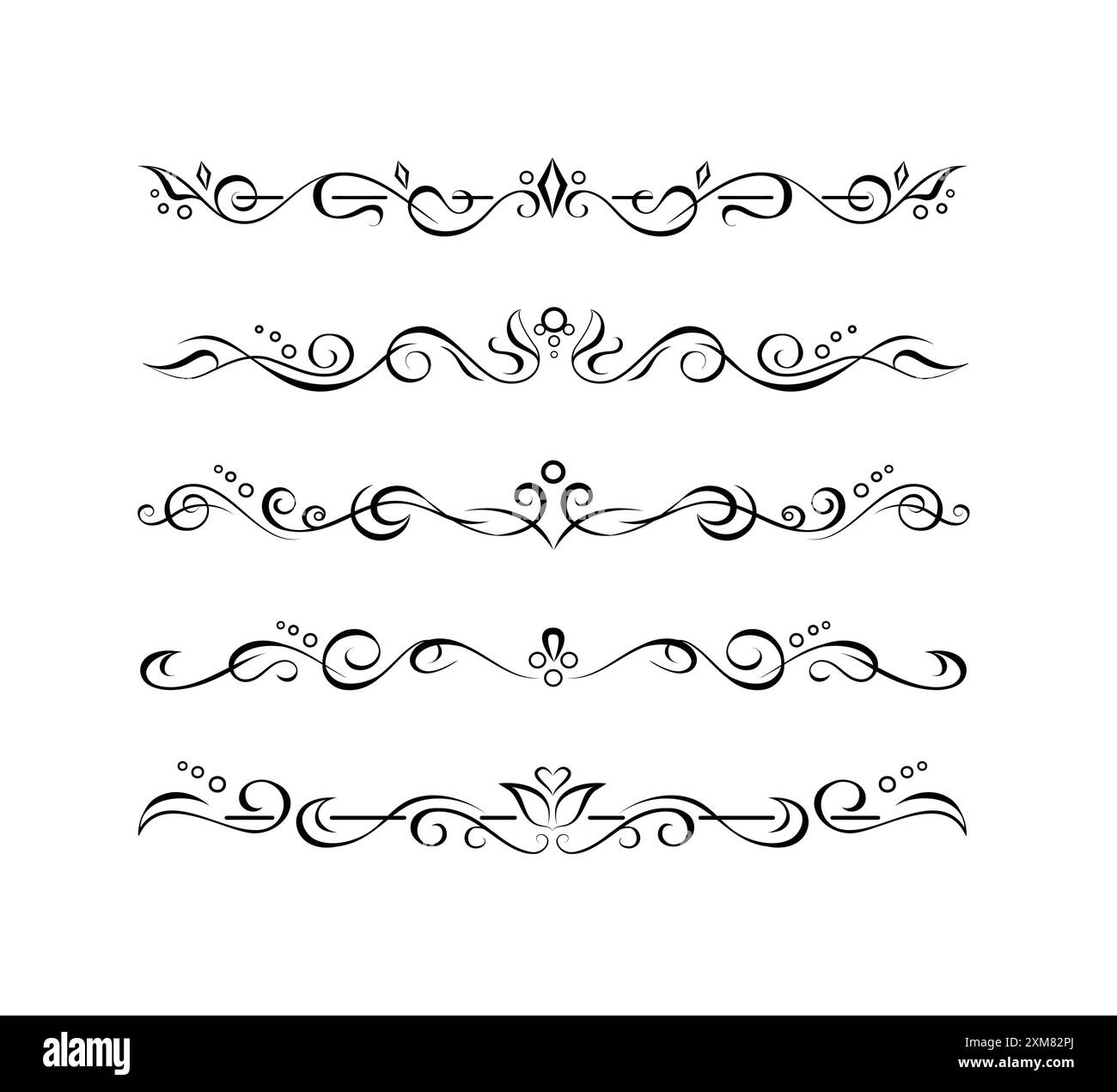 Délimiteurs de texte fantaisie, bordures ou vignettes Illustration de Vecteur