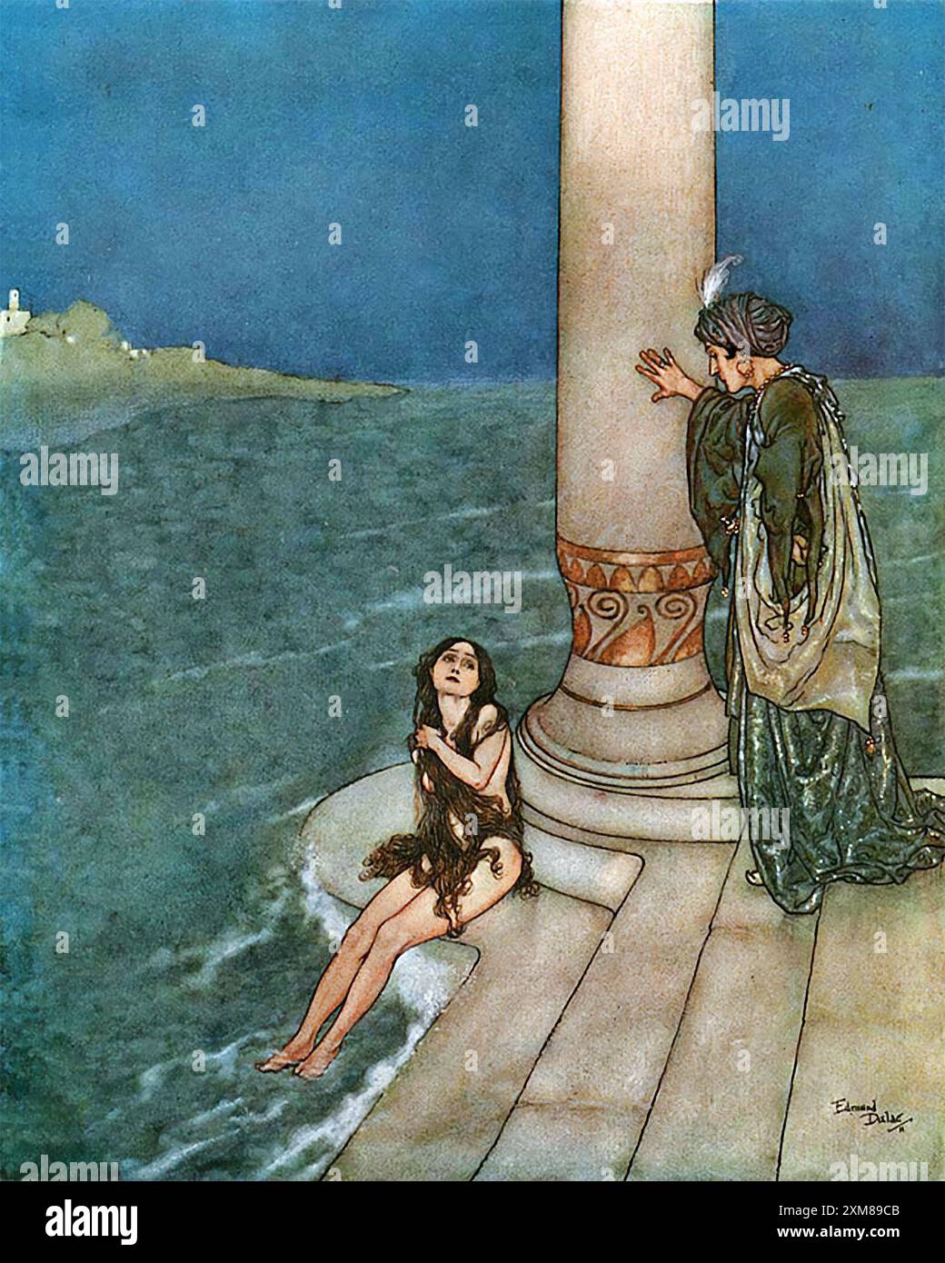 La petite Sirène de l'illustrateur français Edmund Dulac (Edmond Dulac ; 1882-1953) d'après les histoires de Hans Christian Andersen, 1911 Banque D'Images