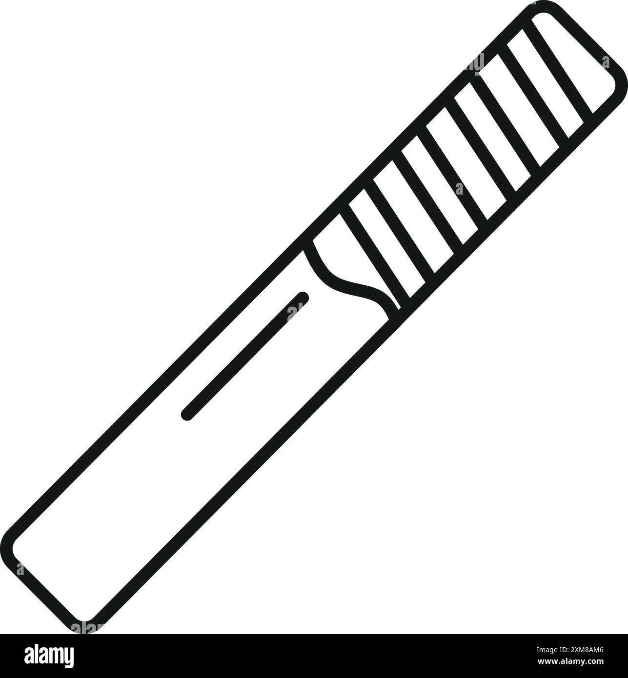 Contour d'icône de chauve-souris de cricket, concept d'équipement sportif pour la conception Web et le développement d'applications mobiles Illustration de Vecteur