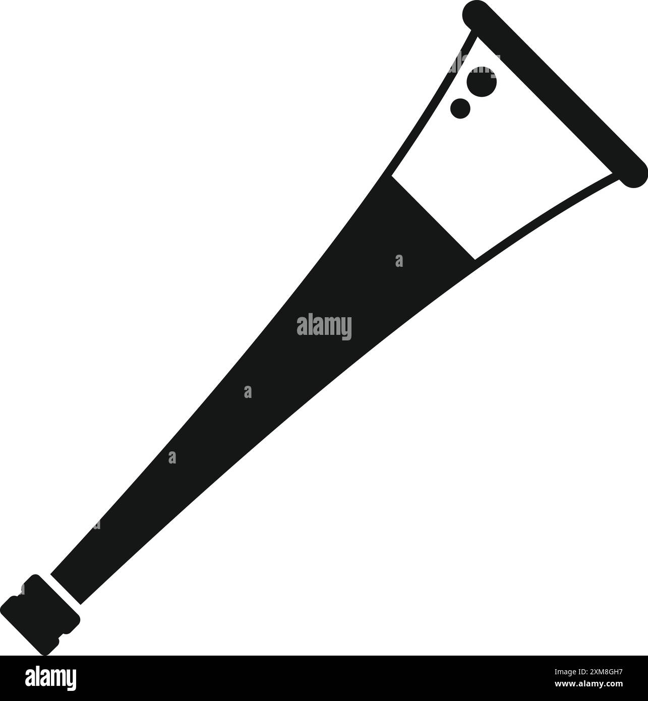 Silhouette noire d'une vuvuzela, un instrument en forme de corne utilisé par les fans pour faire du bruit Illustration de Vecteur