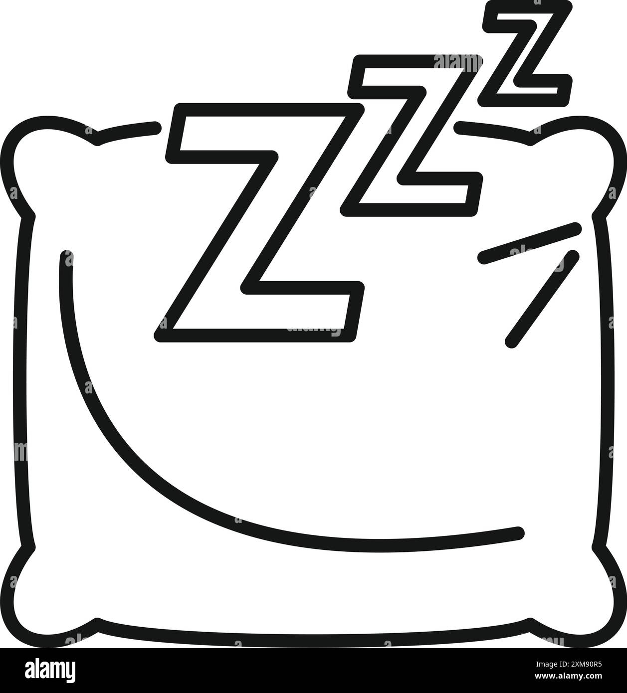 Oreiller mou montrant le signe zzz représentant le concept de sommeil Illustration de Vecteur