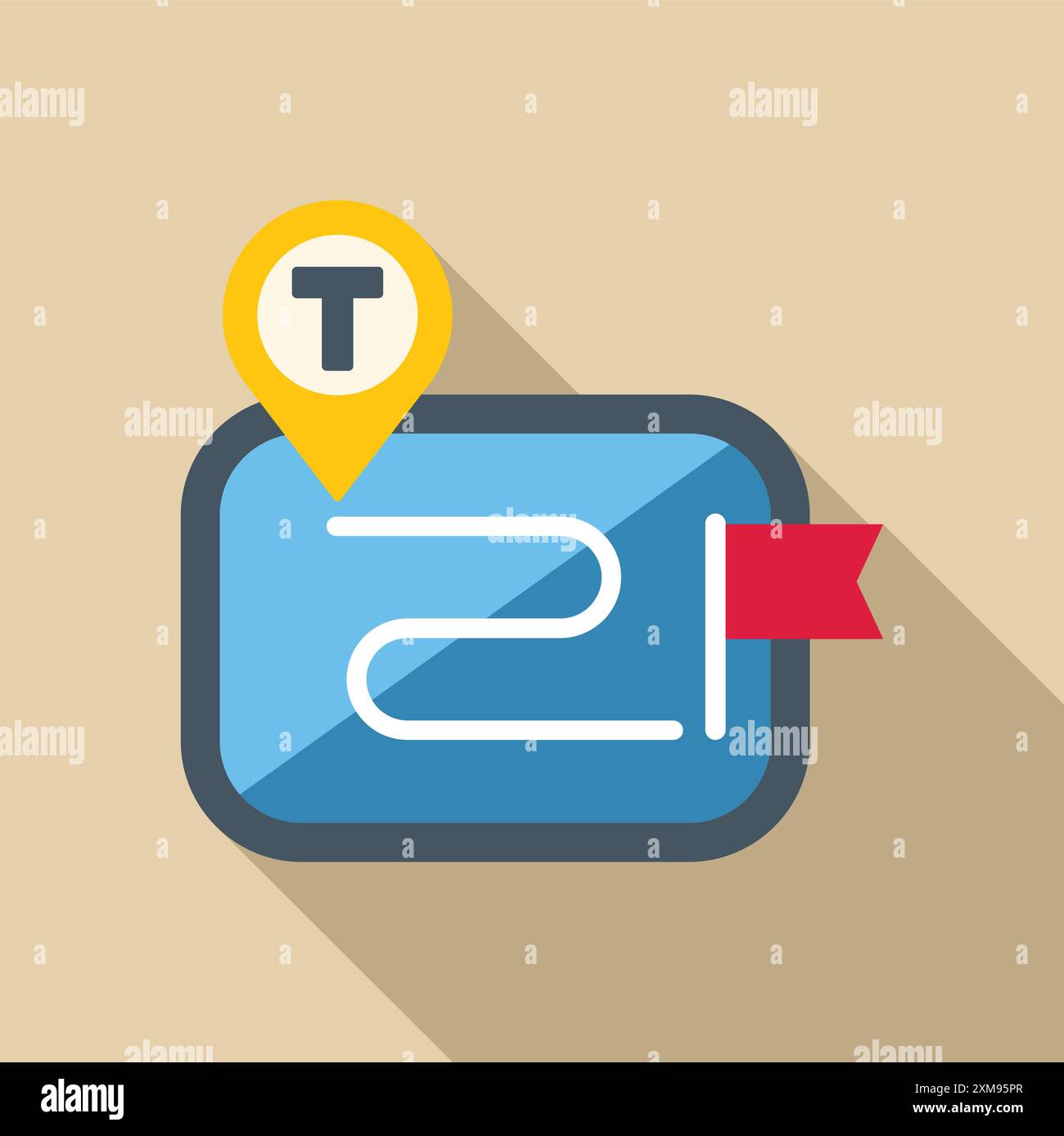 Le système de navigation GPS indique l'itinéraire jusqu'à un arrêt de transport public, marqué d'une épingle Illustration de Vecteur