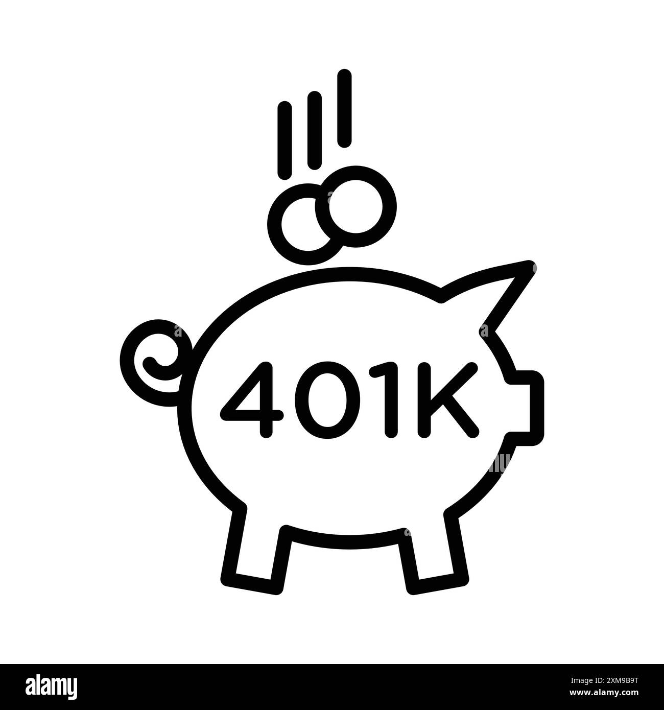 401k icône d'épargne-retraite marque linéaire logo set collection en noir et blanc pour le web Illustration de Vecteur