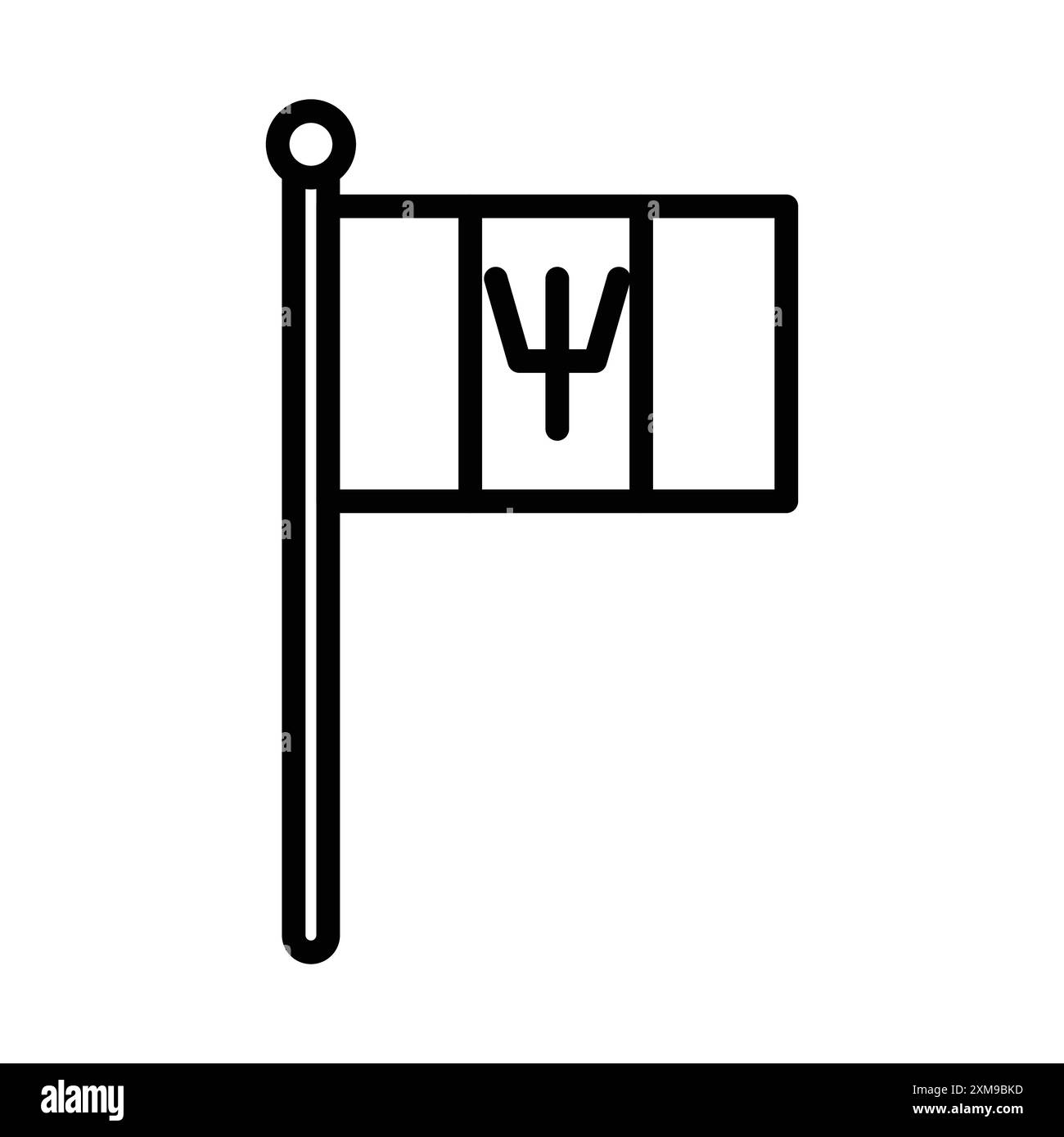 Barbados Country flag icône de logo linéaire marque set collection en noir et blanc pour le web Illustration de Vecteur