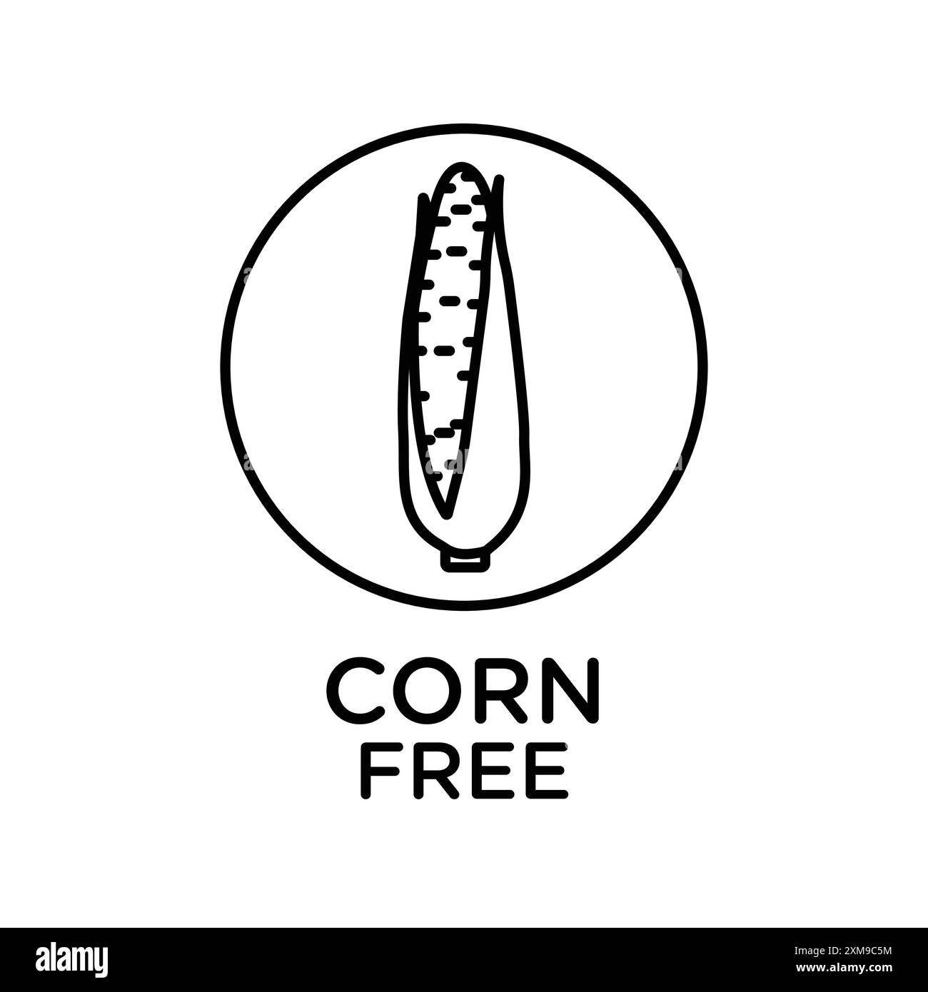 corn free icône linéaire logo mark set collection en noir et blanc pour le web Illustration de Vecteur