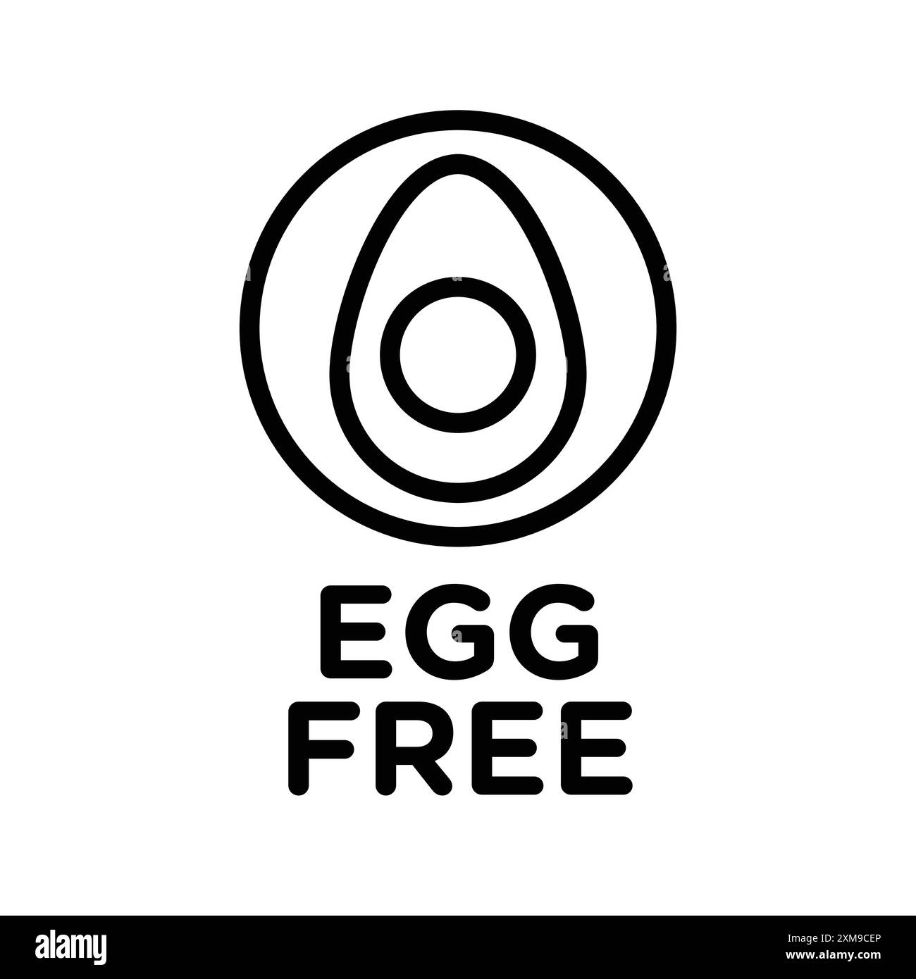 egg free icône linéaire logo mark set collection en noir et blanc pour le web Illustration de Vecteur