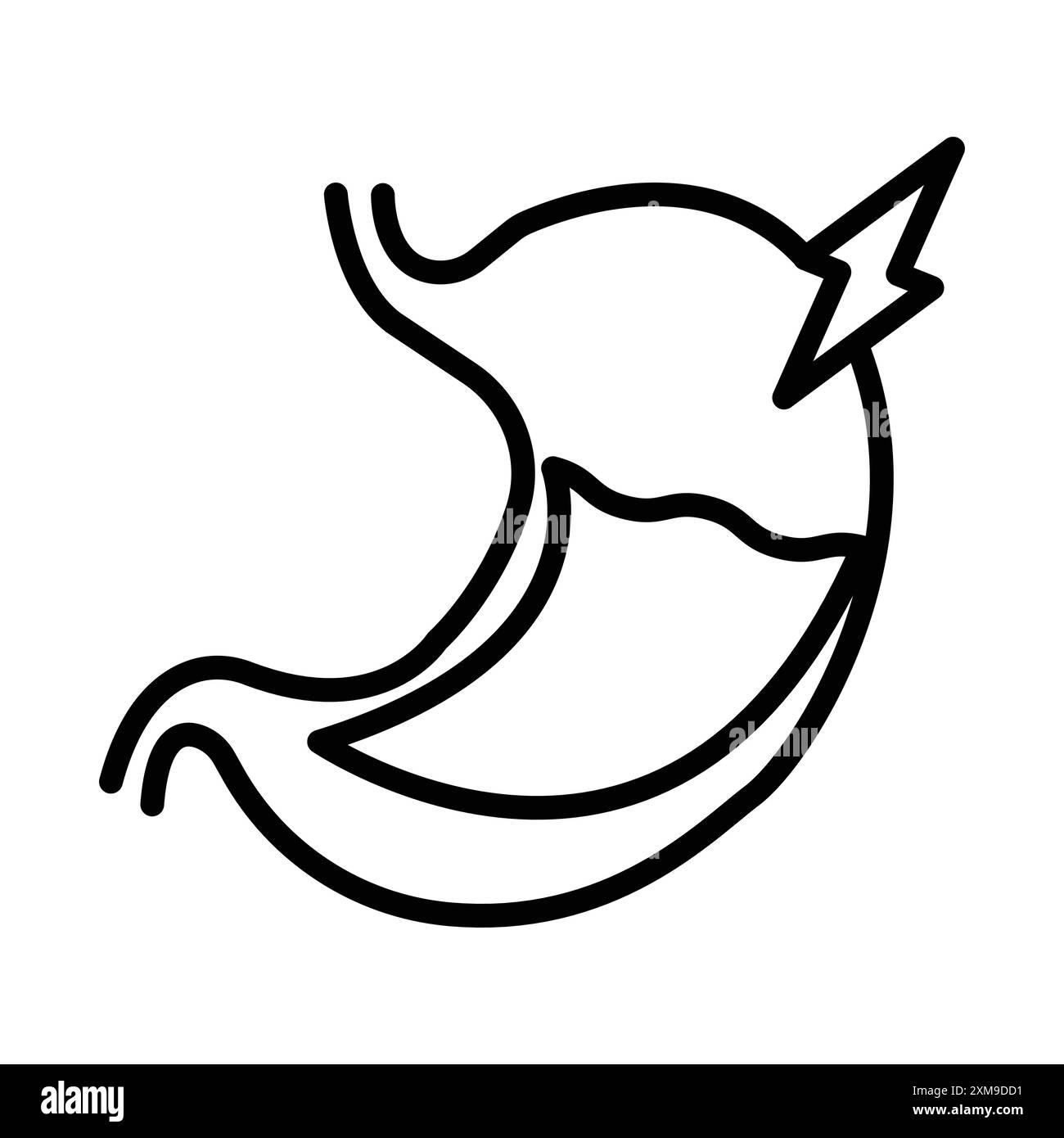 Gastrtis icône linéaire logo Mark Set collection en noir et blanc pour le web Illustration de Vecteur