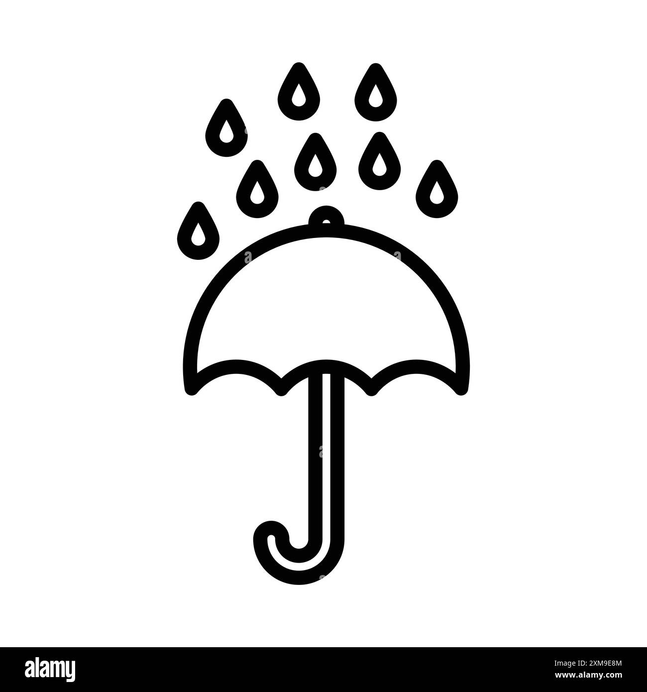 Rainy Weather icône linéaire logo Mark Set collection en noir et blanc pour le web Illustration de Vecteur