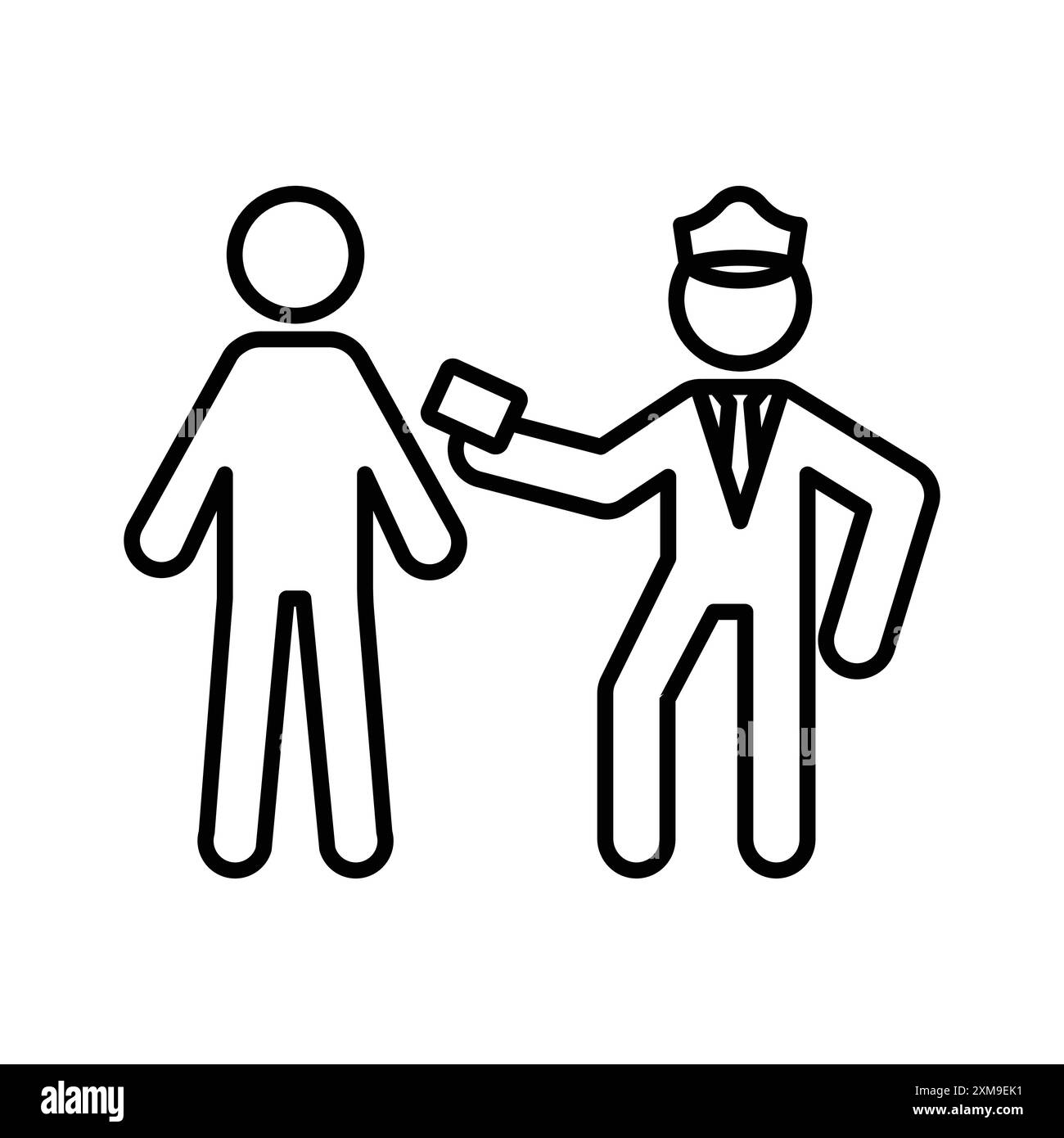 Officier de police donnant fine icône linéaire marque de logo ensemble collection en noir et blanc pour le web Illustration de Vecteur