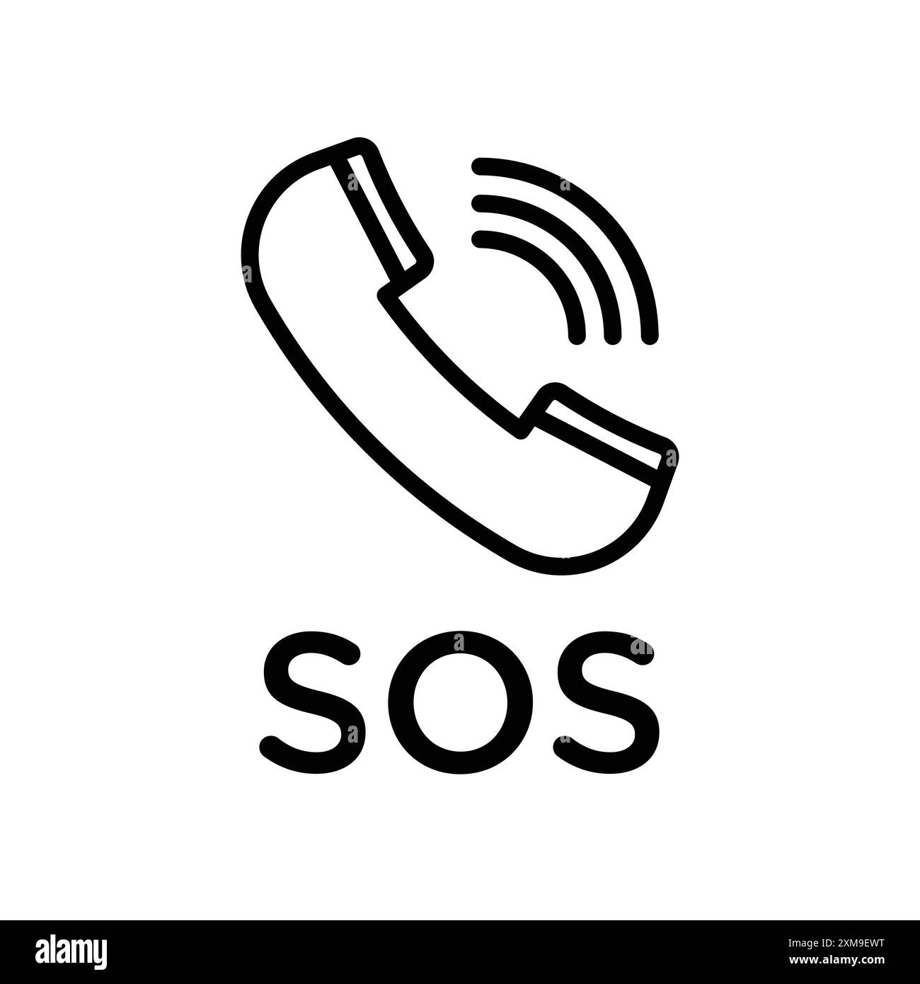 SOS Emergency Icon Linear logo Mark Set collection en noir et blanc pour le web Illustration de Vecteur