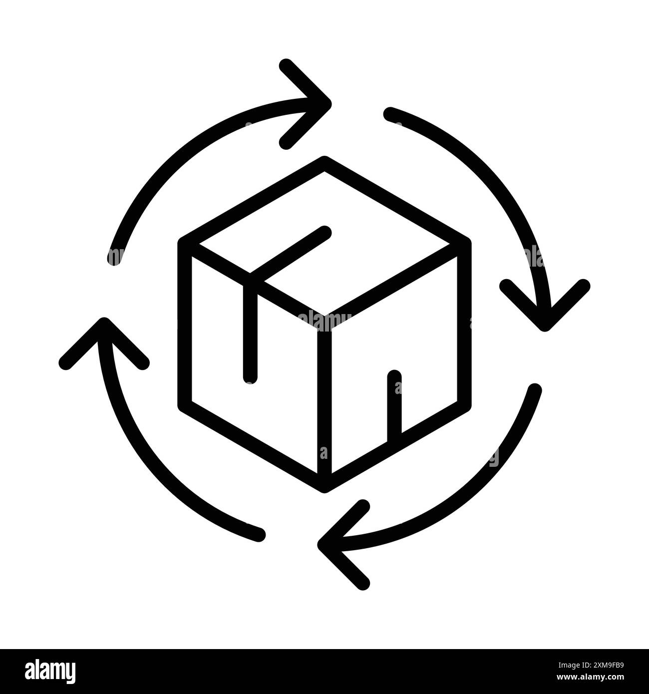 Chaîne logistique icône de processus marque linéaire logo set collection en noir et blanc pour le web Illustration de Vecteur