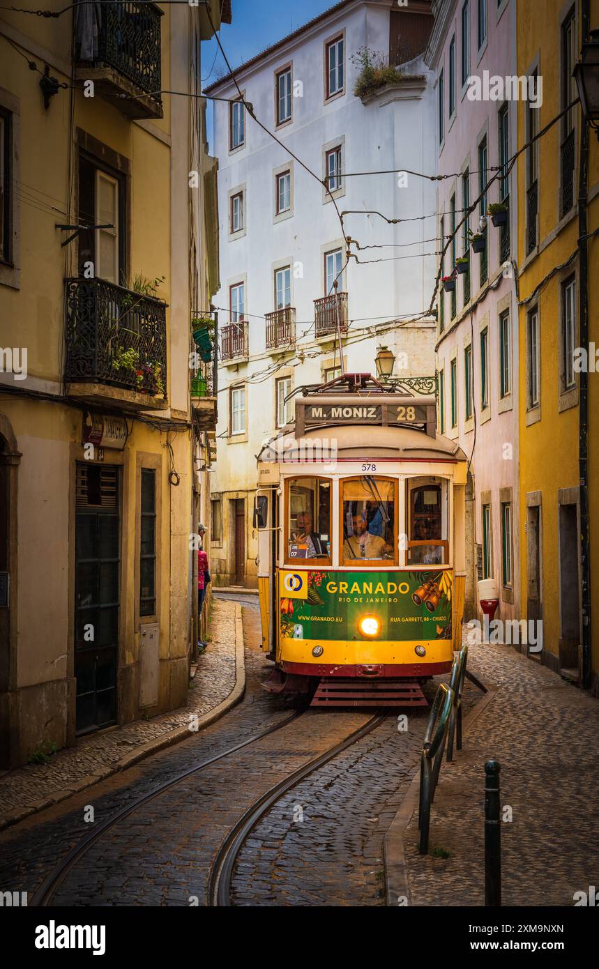 Lisbonne est la capitale côtière vallonnée du Portugal. Banque D'Images
