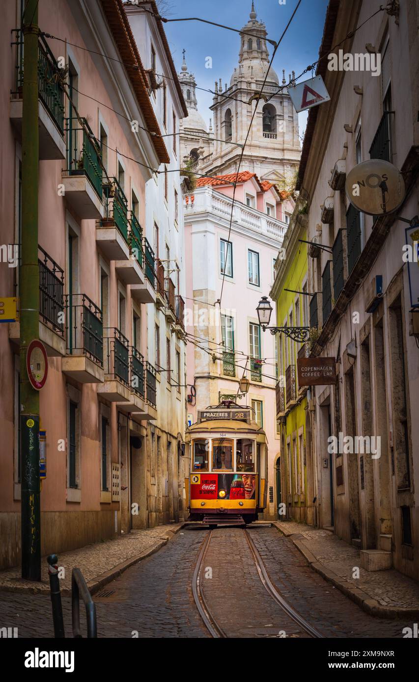 Lisbonne est la capitale côtière vallonnée du Portugal. Banque D'Images