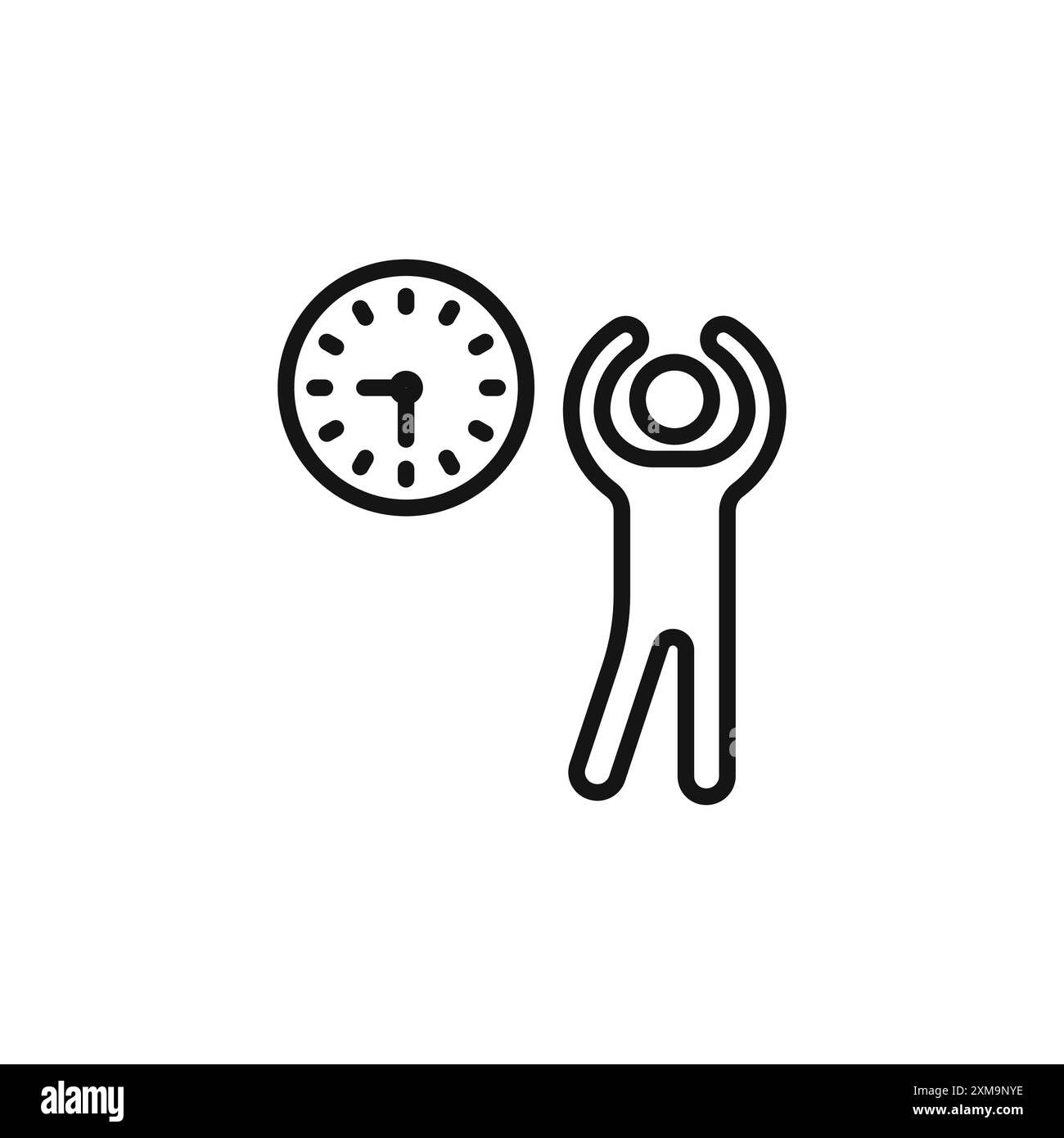 collection de contours d'icône de temps d'exercice ou définie en contour noir et blanc Illustration de Vecteur