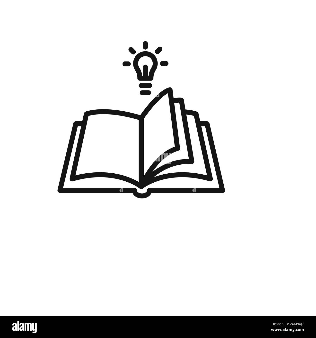 livre avec collection de contour d'icône d'ampoule ou défini dans un contour noir et blanc Illustration de Vecteur