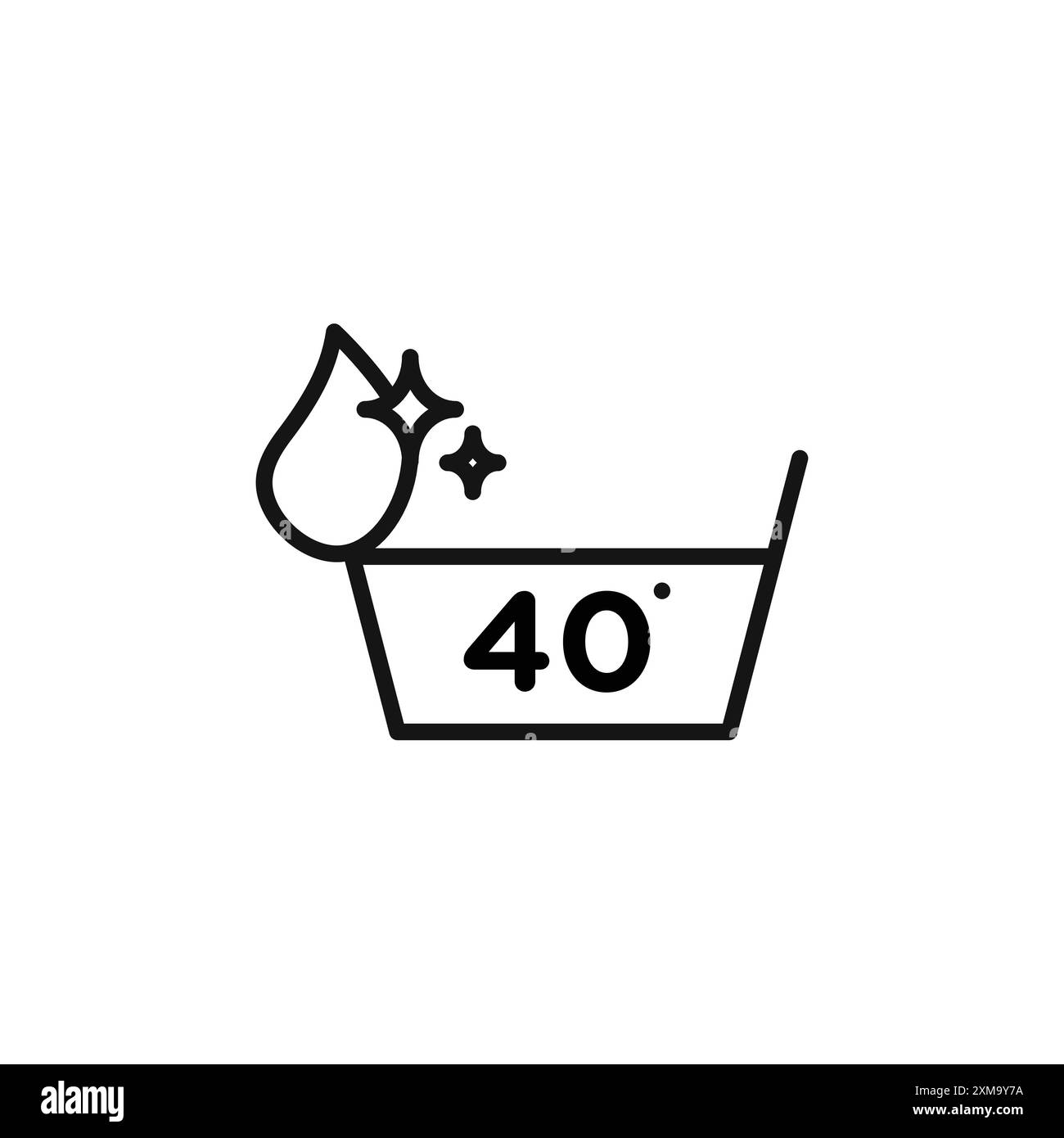 Collection ou ensemble de contour d'icône d'entretien des vêtements en noir et blanc Illustration de Vecteur