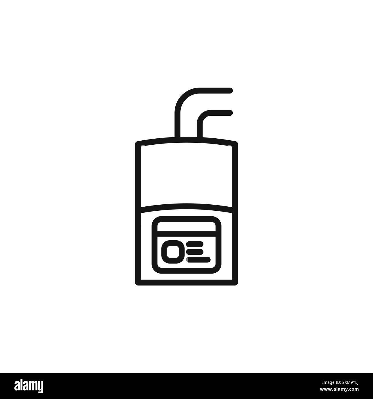 Collection de contour d'icône de chaudière de chauffage électrique ou défini en contour noir et blanc Illustration de Vecteur