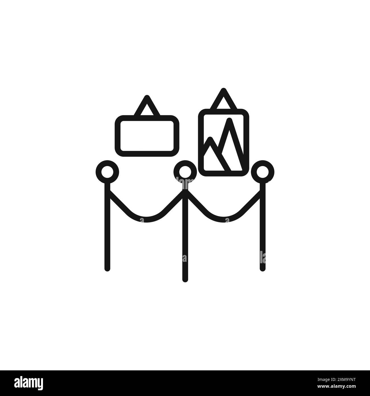 Présentez la collection de contours d'icônes ou définissez-les dans un contour noir et blanc Illustration de Vecteur