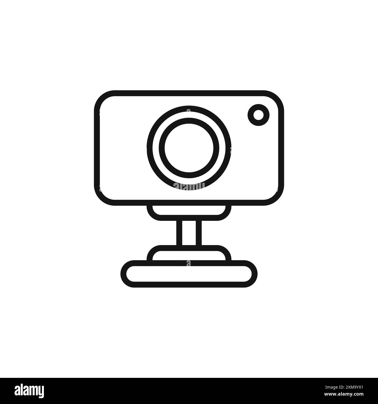 Collection de contour d'icône de webcam numérique ou défini dans un contour noir et blanc Illustration de Vecteur