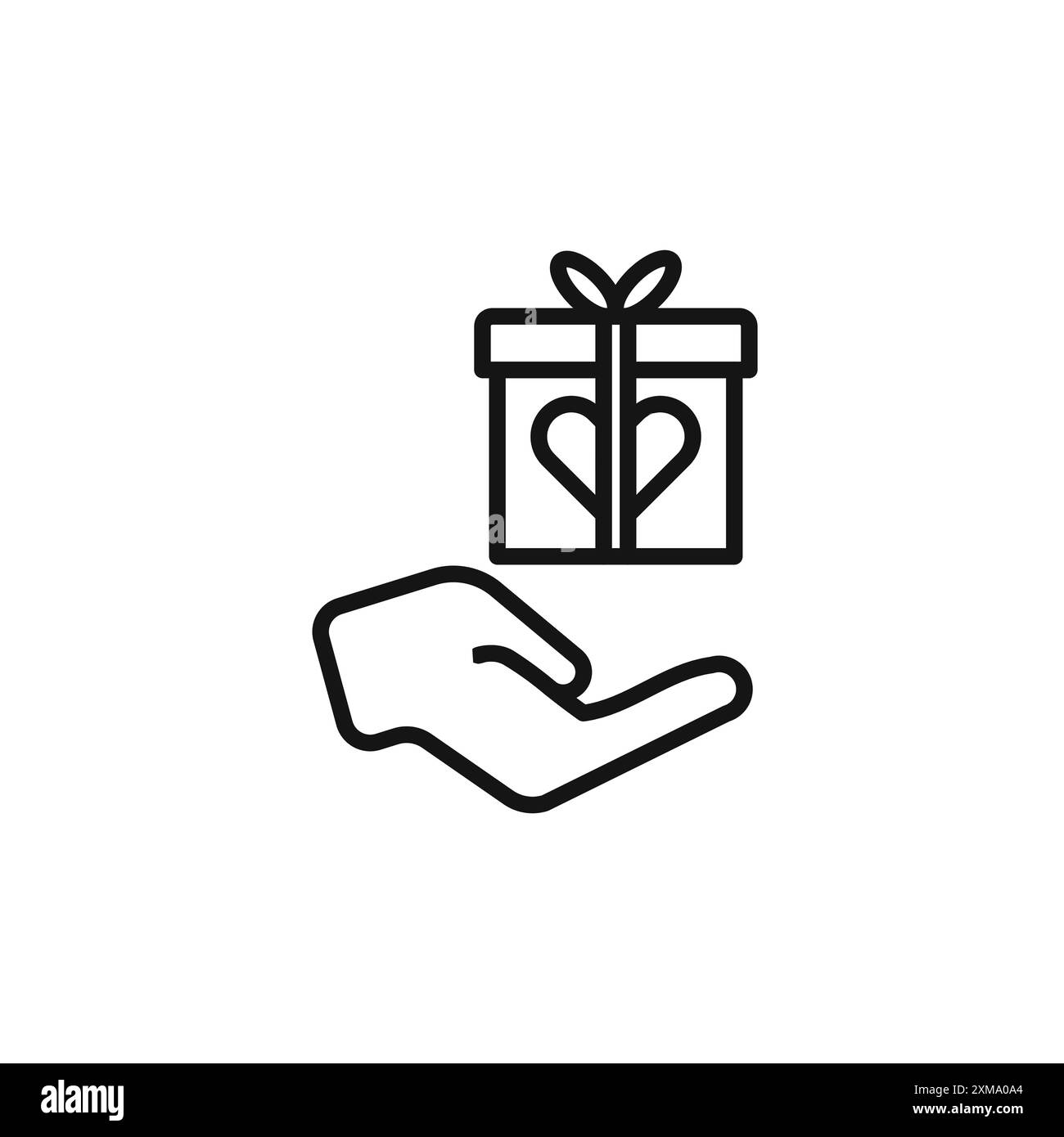 Collection de contour d'icône cadeau gratuit ou ensemble dans le contour noir et blanc Illustration de Vecteur