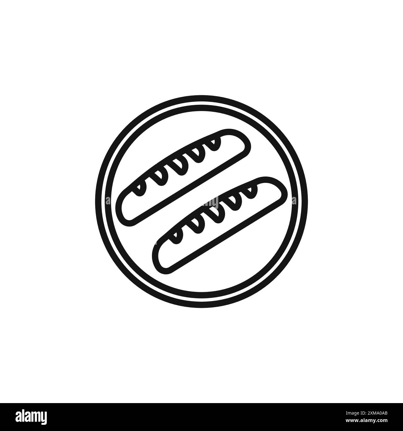 Collection de contour d'icône de pain français ou ensemble dans un contour noir et blanc Illustration de Vecteur