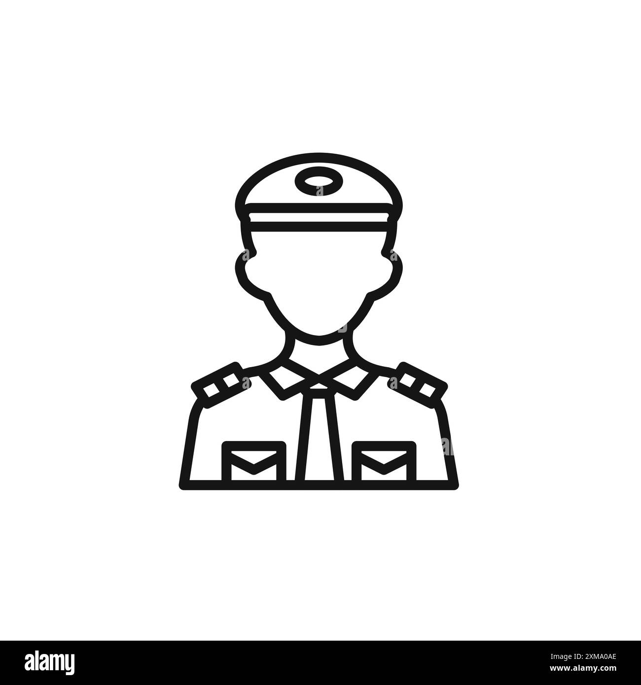 Collection de contour d'icône d'officier en chef masculin ou ensemble dans un contour noir et blanc Illustration de Vecteur