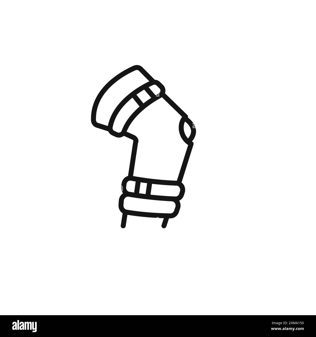 Icône orthèse orthopédique du genou (2) contour collection ou ensemble dans contour noir et blanc Illustration de Vecteur