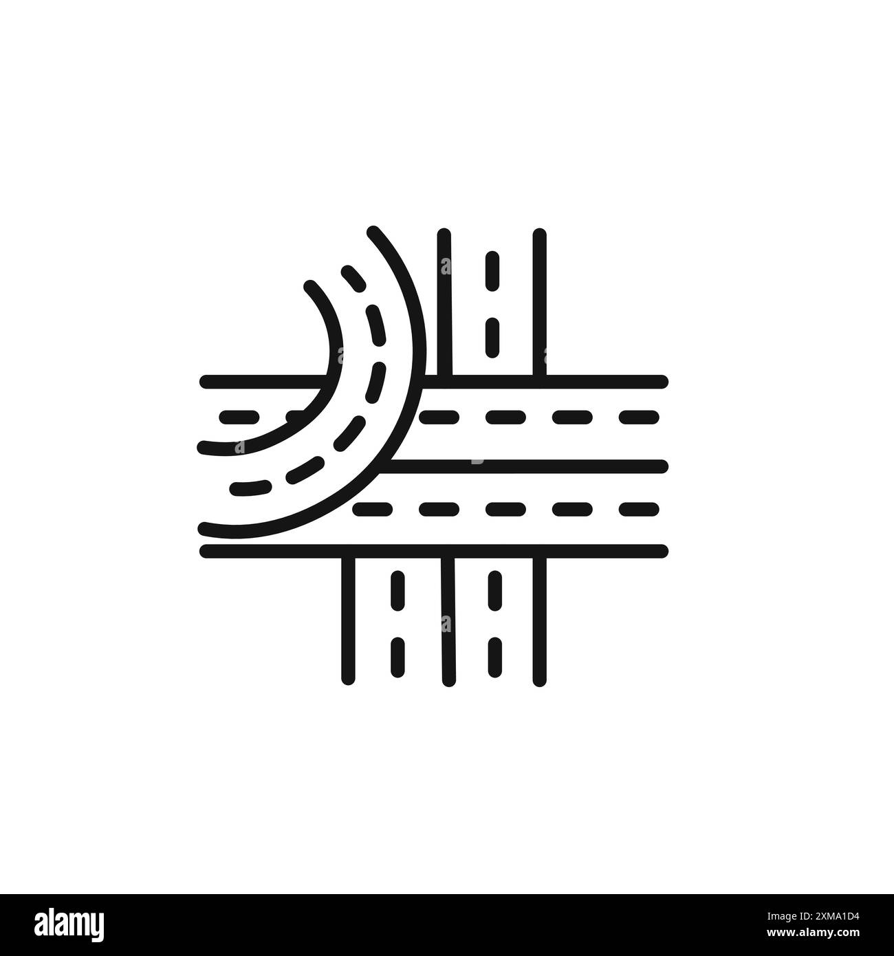Collection de contours d'icône de jonction multiniveau ou définie en contour noir et blanc Illustration de Vecteur