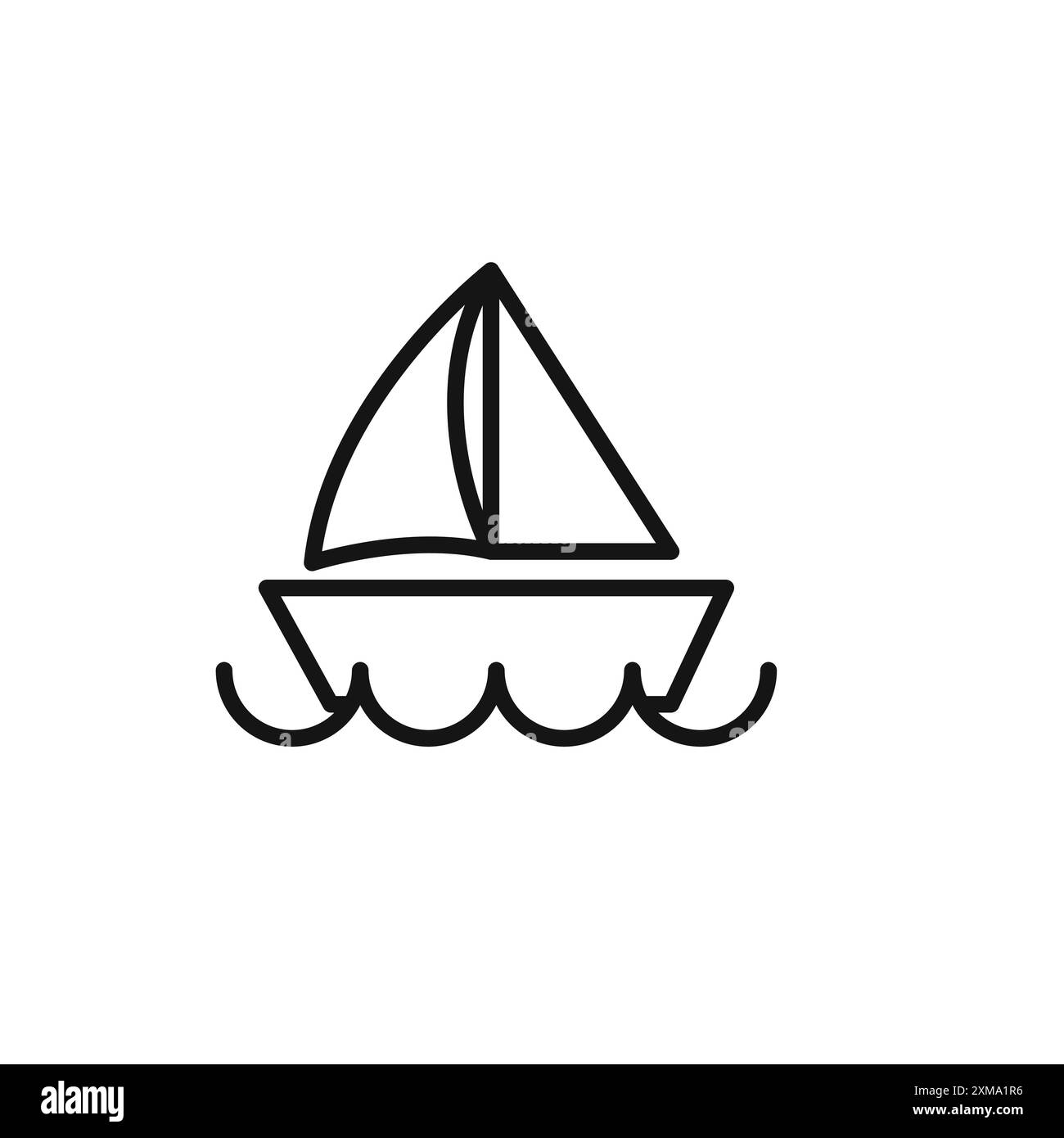 Icône de voilier (2) ensemble de contours ou ensemble en noir et blanc Illustration de Vecteur