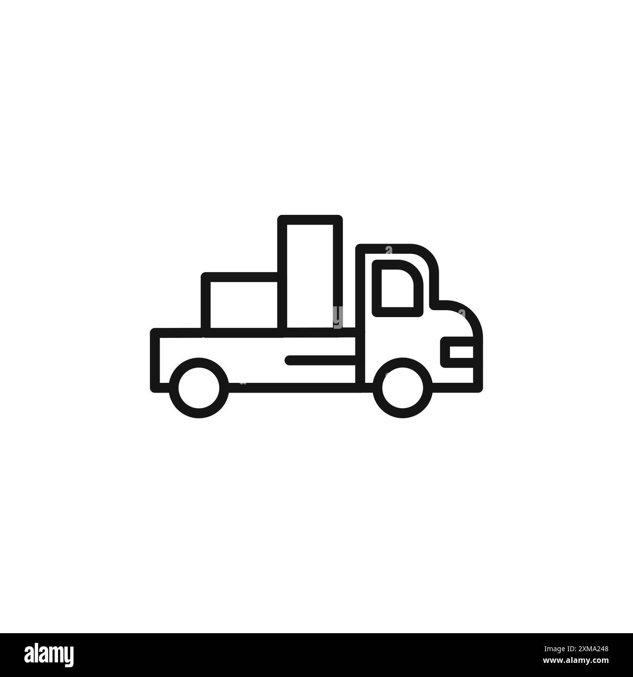 Collection de contours d'icône de camionnette ou mise en contour noir et blanc Illustration de Vecteur