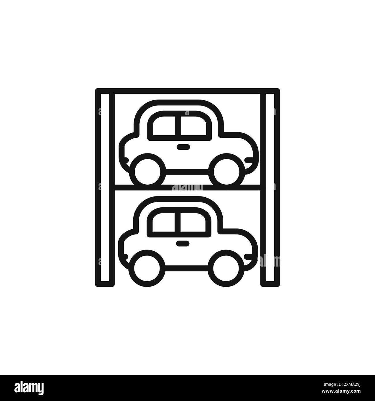Icône de stationnement à plusieurs étages collection de contour ou ensemble en noir et blanc Illustration de Vecteur