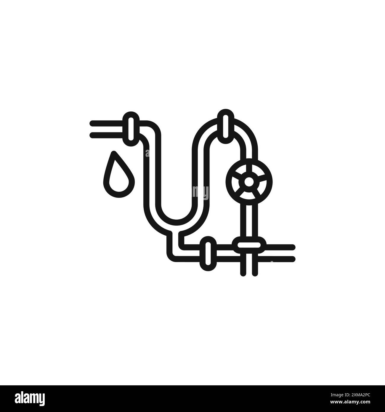 Ensemble de l'icône de vidange de l'arrivée d'eau ou ensemble en noir et blanc Illustration de Vecteur