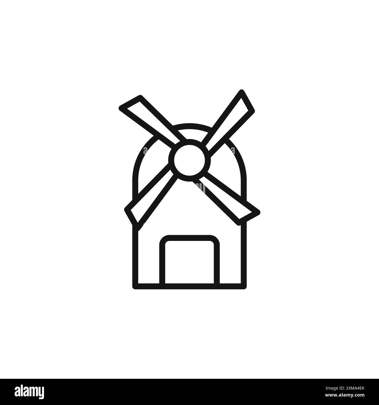 collection de contour d'icône de moulin à vent ou défini dans un contour noir et blanc Illustration de Vecteur