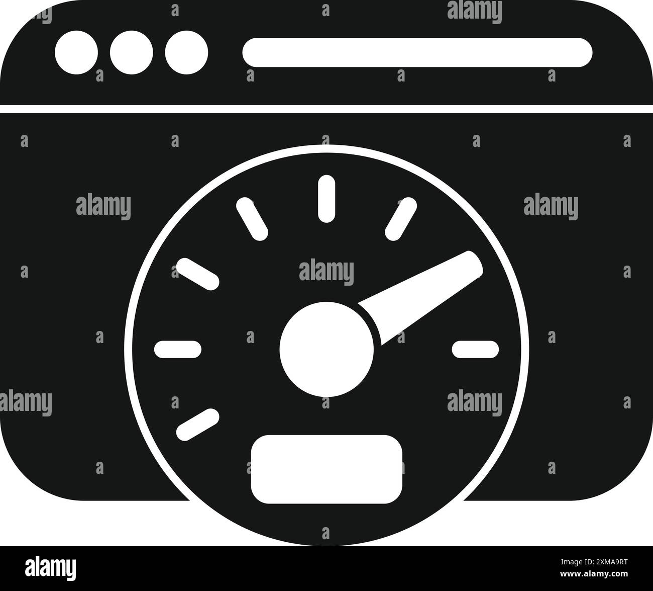 Mesure des performances du site Web et optimisation de la vitesse des pages avec un compteur de vitesse symbolisant un temps de chargement rapide Illustration de Vecteur