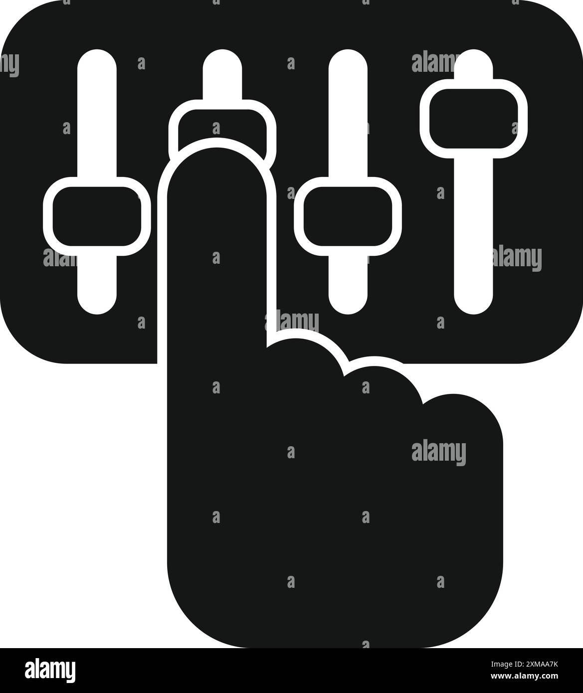 Faders de tableau de mixage audio ajustables à la main, parfaits pour les sites Web et les applications mobiles Illustration de Vecteur