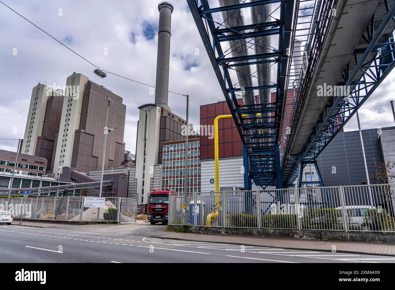 La centrale combinée de chaleur et d'électricité de Mainova West brûle du charbon et du gaz naturel pour produire de l'électricité et du chauffage urbain, de la chaleur et de l'électricité combinées Banque D'Images