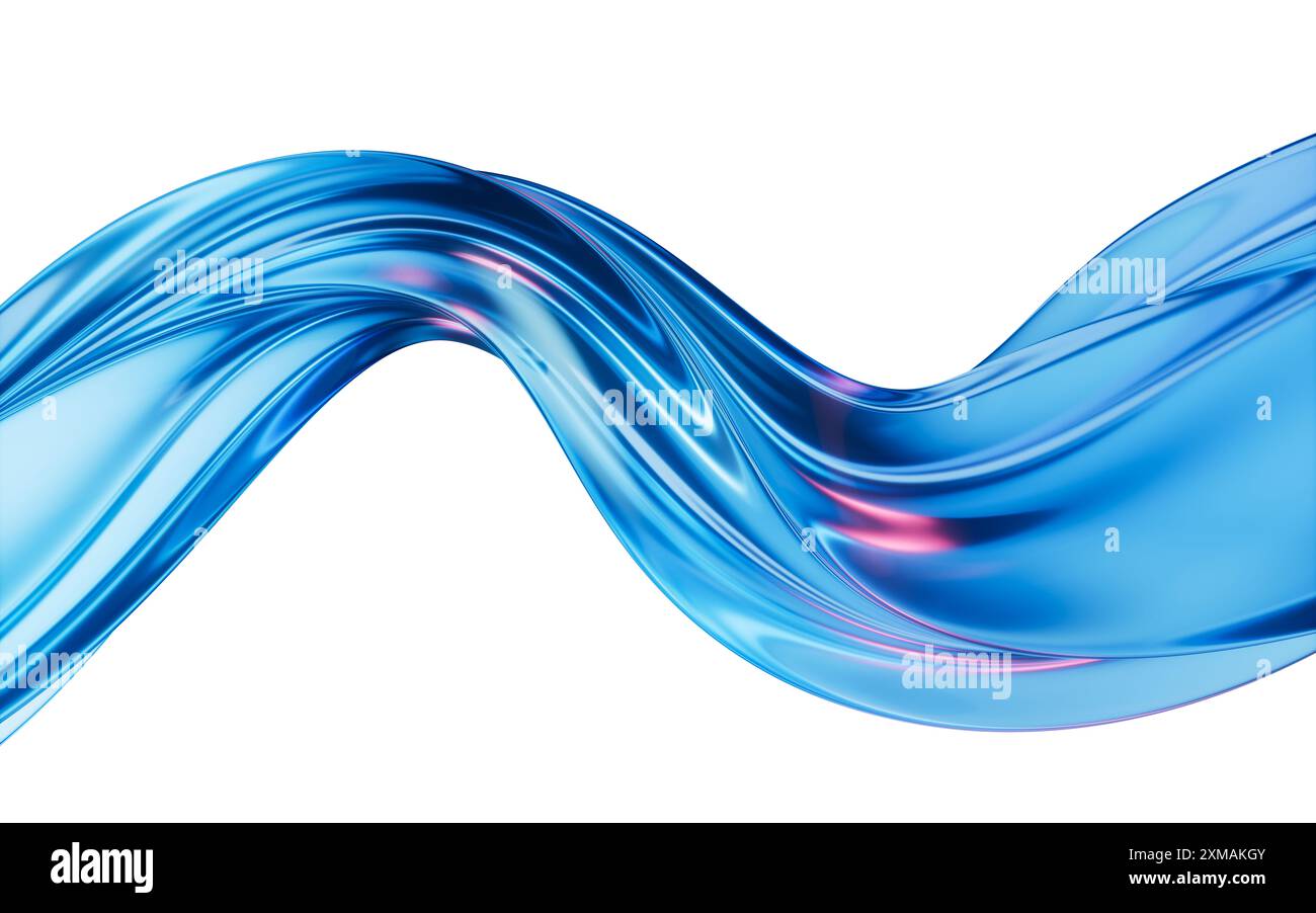 Courbes de verre transparent foncé, rendu 3D. Illustration 3D. Banque D'Images