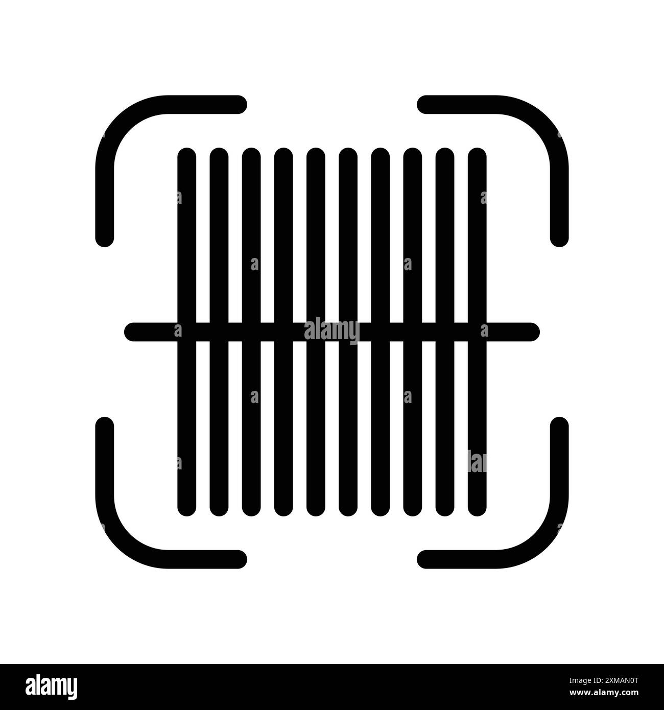 Icône de lecteur de code-barres marque de logo linéaire collection en noir et blanc pour le Web Illustration de Vecteur