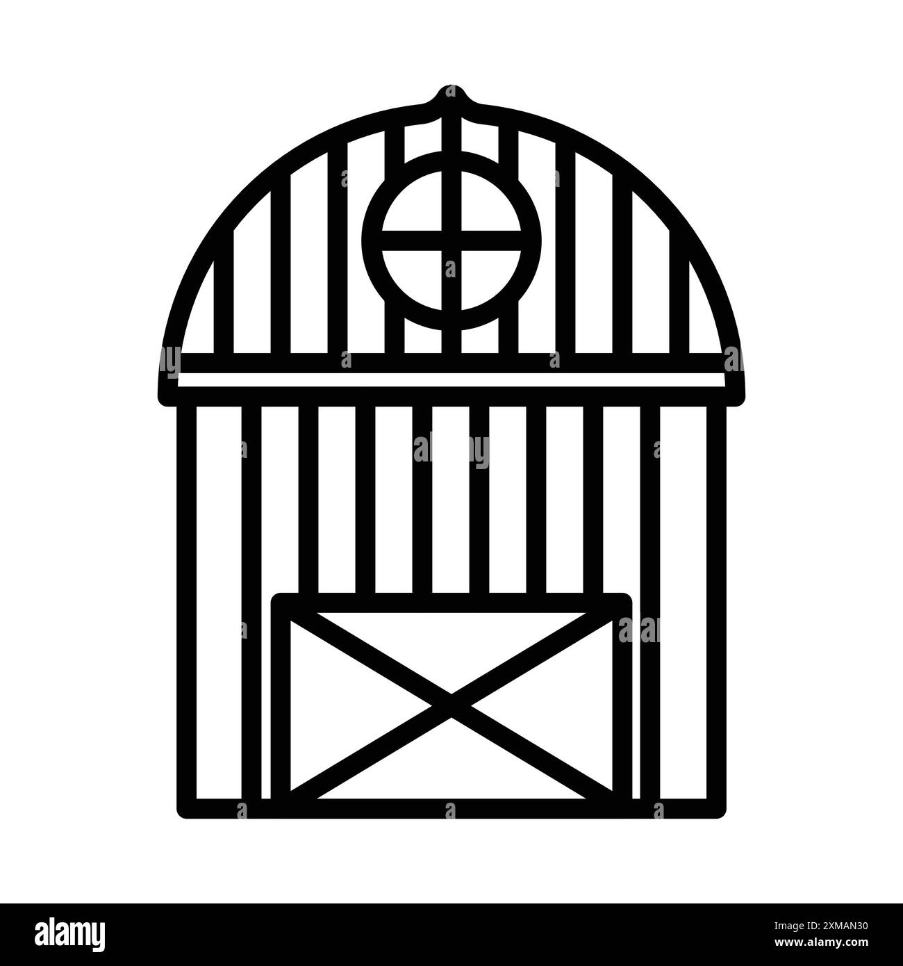 barn farm icône marque linéaire logo set collection en noir et blanc pour le web Illustration de Vecteur